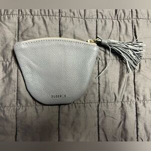 NWOT Floor 9 — Gray Faux Leather Tassel Pouch